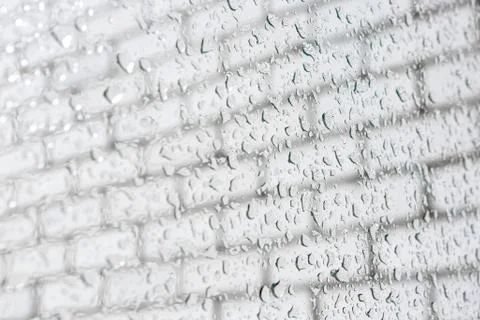 Raindrops on a window pane. Cloudy weather, it is raining. Stock Photos