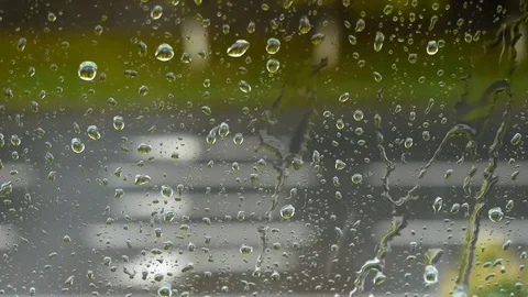 The raindrops on the window pane. Stock Footage 114747945
