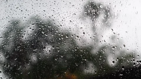 Raindrops on the window pane Stock Footage 263833765