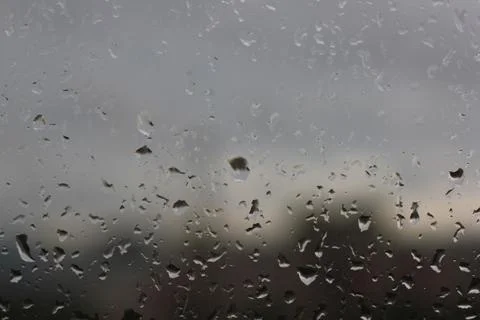 Raindrops on Window Pane Stock Photos