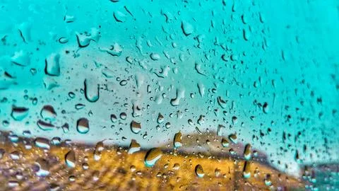 Raindrops on the window pane Stock Photos