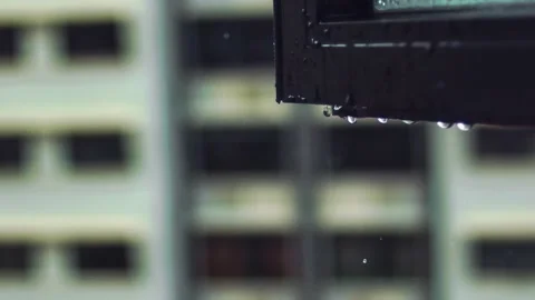 RAINDROPS ON WINDOW PANEL Video stock 227842587
