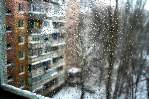 Raindrops on the window Stock Photos