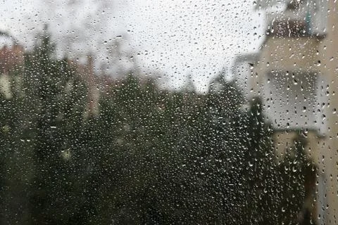 Raindrops on window Stock Photos
