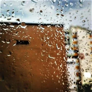 Raindrops on window Foto stock
