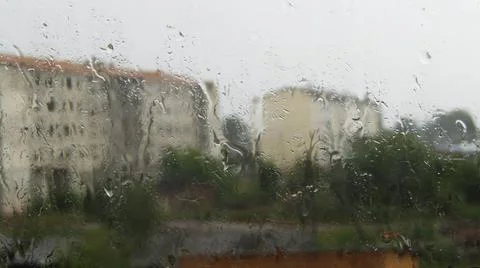 Raindrops on the window Stock Photos