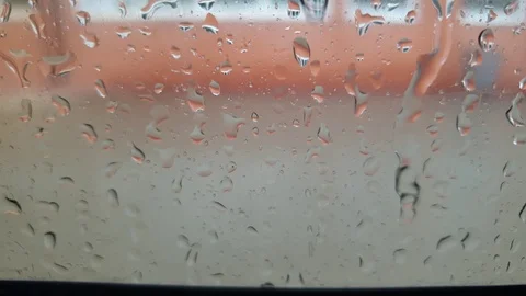Raindrops on the window. Raindrops on the glass. Rainy. Stock Footage 112327082