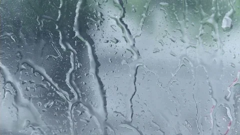 Raindrops on Window Rainy Day Background Footage Stock Footage 90452710