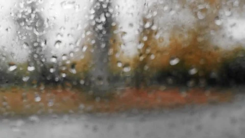 Raindrops on Window Slow Motion Stock Footage 81721930