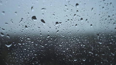 Raindrops on Window, Static Scene Stock Footage 293188486