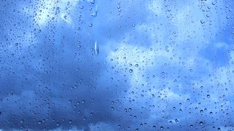 Raindrops on window - wide Stock Footage 49240442