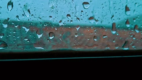 Raindrops on the window,dramatic rain ASMR sound Stock Footage 291536517