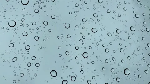 Raindrops on Windowpane - 4K Video Video stock 340473751