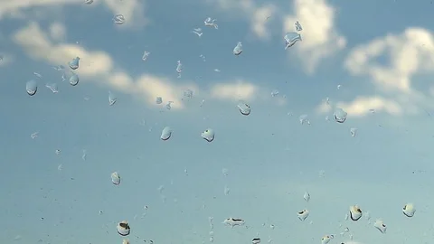 Raindrops on a windowpane Stock Footage 78492935