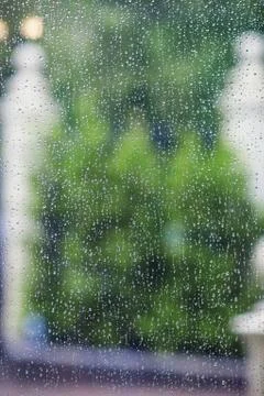 Raindrops on a windowpane Stock Photos
