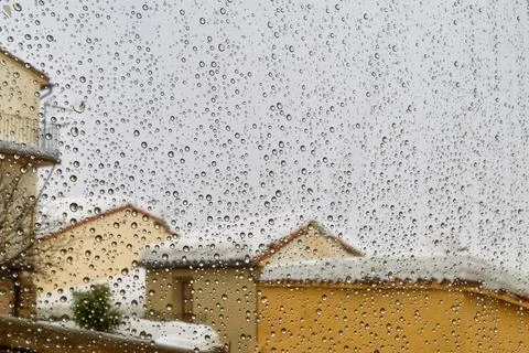 Raindrops on the windows. Stock Photos