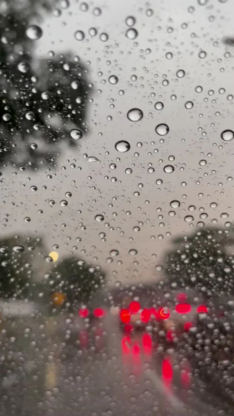 Raindrops on the windscreen during heavy rain Stock Footage 172388210