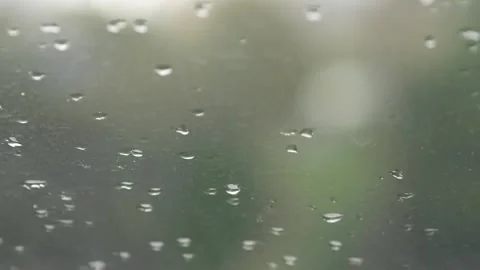 Raindrops On Windshield Glitchy Stock Footage 220306578