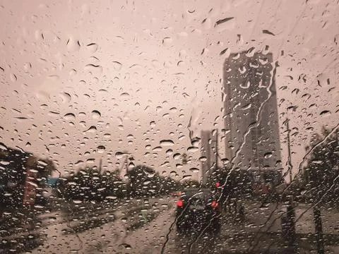 Raindrops on the windshield Stock Photos