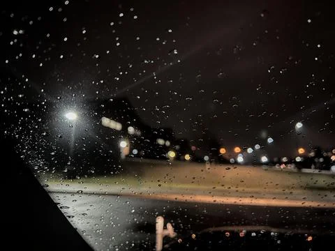 Raindrops on the Windshield Stock-Fotos