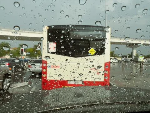Raindrops on the windshield Stock Photos
