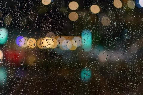 Rained down on the window. Stock Photos