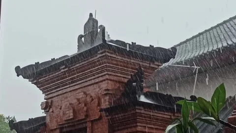 Rainfall on an Ancient Gate Stock Footage 302943688
