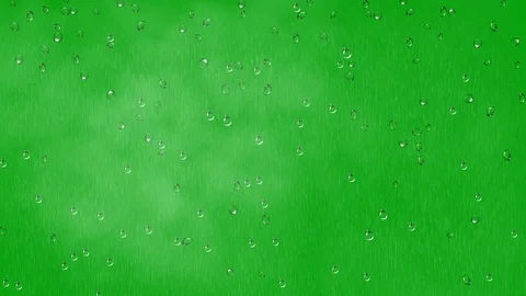 Rainfall and rain drops with green screen background Stock Footage 123993470