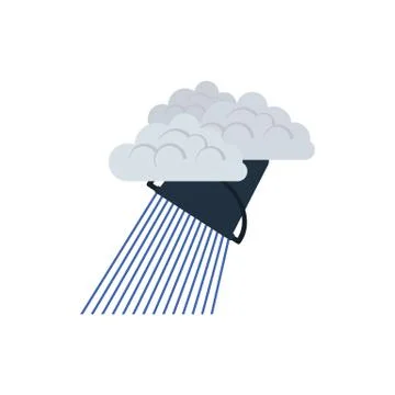 Rainfall like from bucket icon Stock Illustration