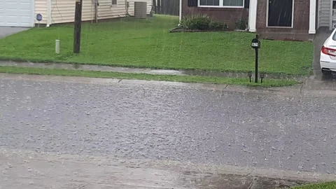 Rainfall due to Hurricane Debby on 9 th August 2024 at Raleigh, North Carolina. Stock Footage 281257438