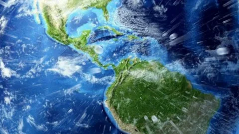 Rainfall on earth through sky Stock Footage 170171596