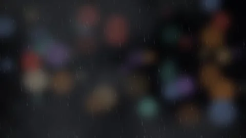 Rainfall on Glass with Bokeh Lights Background Motion Graphic Видео 347964258