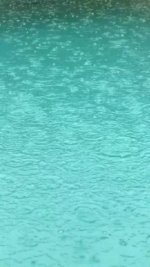 Rainfall Harmony: Serene Rain Sounds in a Pool Stock Footage 273320241