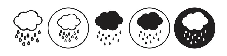 Rainfall icon vector set collection for web Stock Illustration