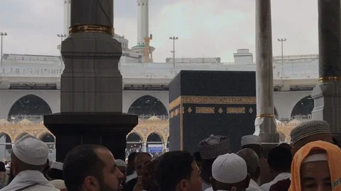 Rainfall at Masjid Al Haram area after during fasting month Ramadan in Mecca. Stock Footage 111150109