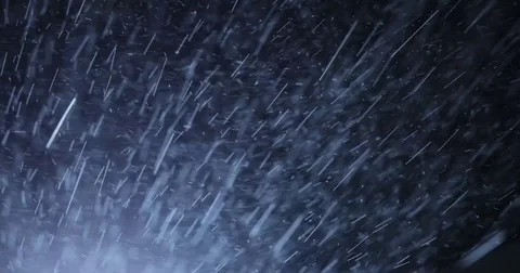 Rainfall by night Stock Footage 82446111