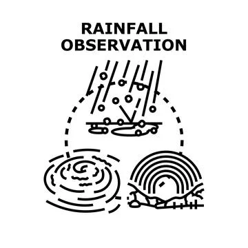 Rainfall observation concept detecting weather precipitation Illustrazione stock
