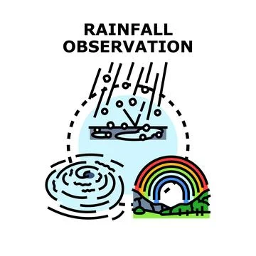 Rainfall observation concept detecting weather precipitation Stock Illustration