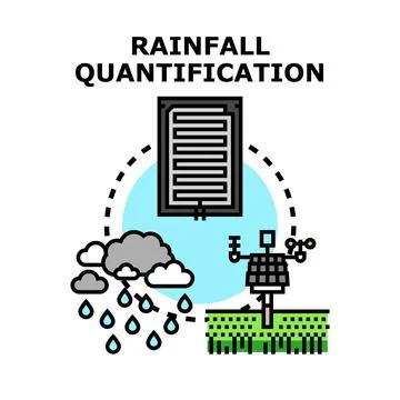 Rainfall quantification measuring precipitation data system 库存插图