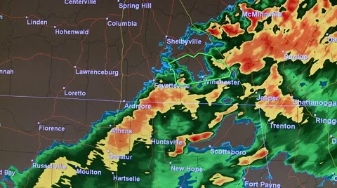 Rainfall on Radar 스톡 동영상 54713258