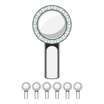 Rainfall reading magnifier cartoon vector graphic Stock Illustration