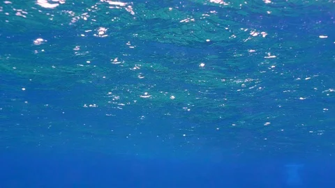 Rainfall On The Sea Underwater Shot Stock Footage 124042064