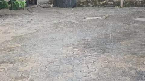 Rainfall On Stone Pavement Stock Footage 327175718