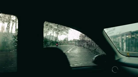 Rainfall View from Inside the Car Stock Footage 280686200