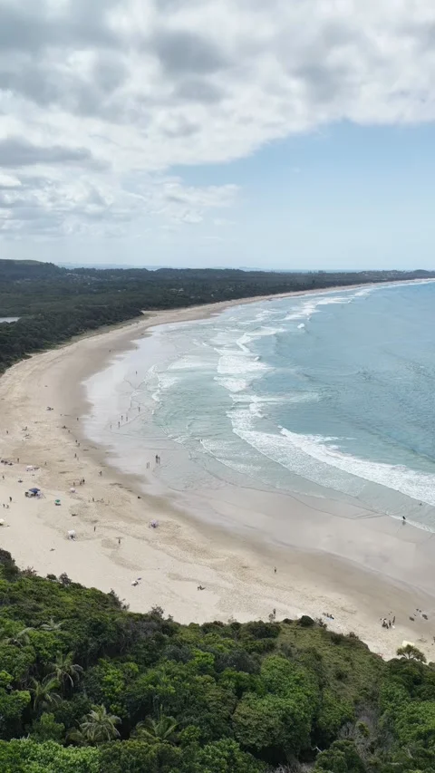 Rainforest And Beach At Broken Head, New South Wales - Vertical Video stock 347119937