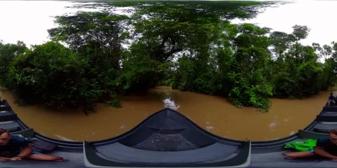 Rainforest and river in Borneo. 360 panorama VR. Stock Footage 311511370