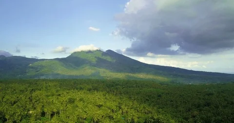 Rainforest and volcano Stock Footage 125945608
