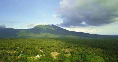 Rainforest and volcano Stock Footage 125945703