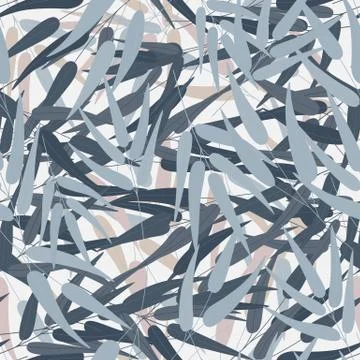 Rainforest backdrop. Abstract forest leaf seamless pattern. Stock Illustration