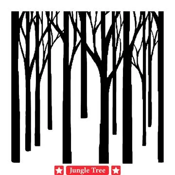 Rainforest Canopy Adventure  Versatile Tree Silhouette Collection Stock Illustration